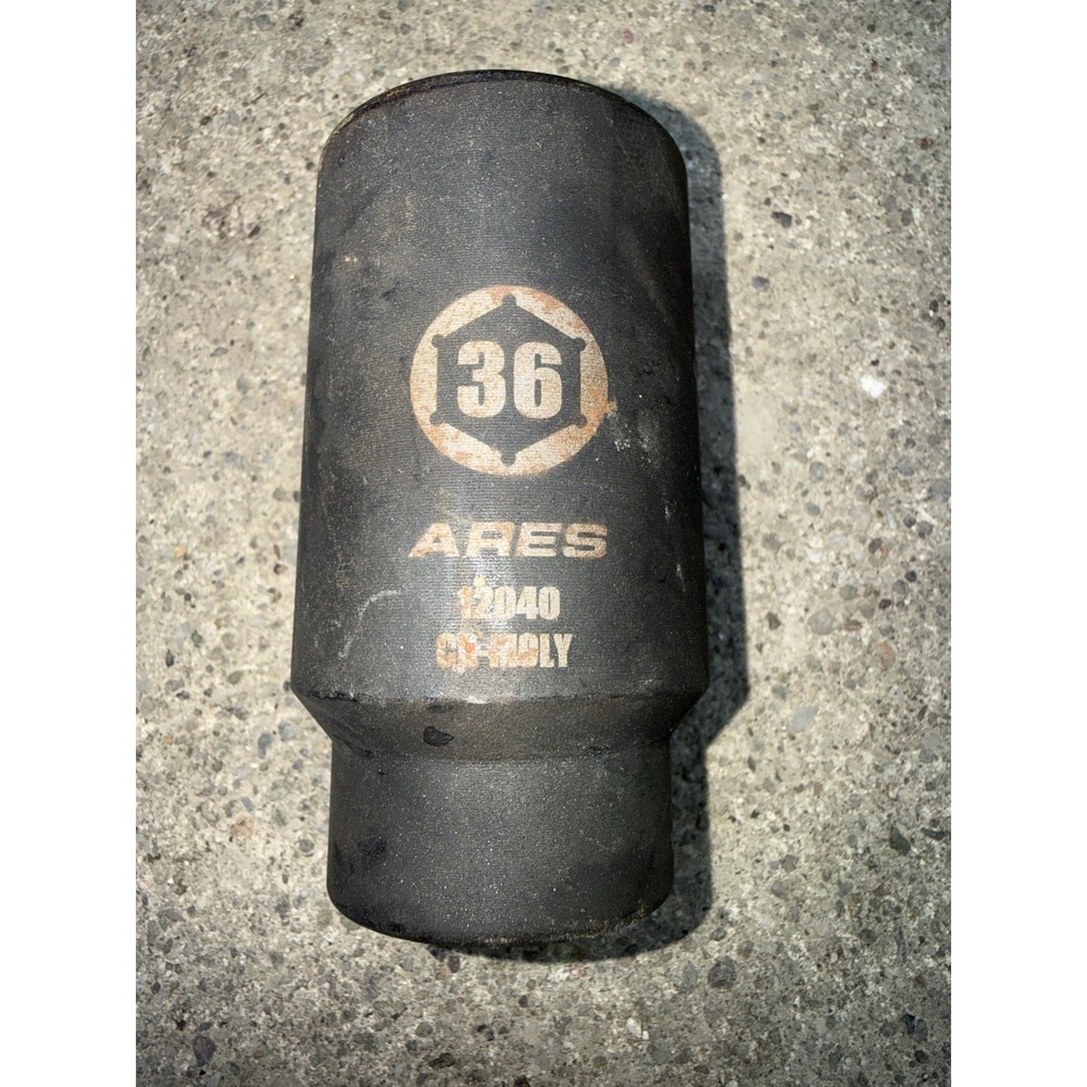 Ares 12040 Axle Nut Socket 1/2 Drive 6 Point 36mm CR-MO Impact Socket